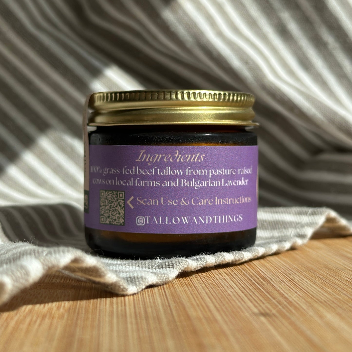 100% Pure & Grassfed, Lavender Infused, Tallow Face Moisturizer (2oz)