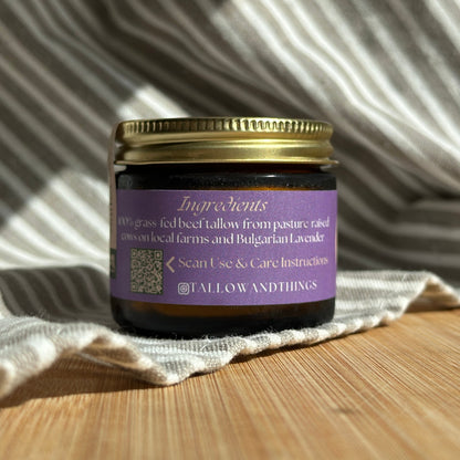 100% Pure & Grassfed, Lavender Infused, Tallow Face Moisturizer (2oz)