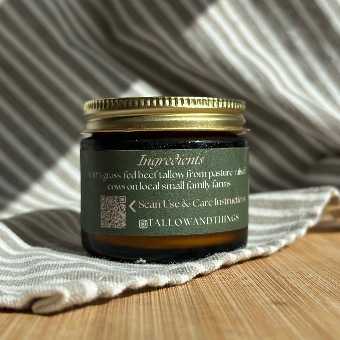 100% Pure & Grassfed, Naked, Tallow Face Moisturizer (2oz)